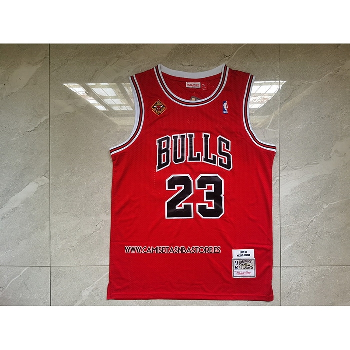 Michael Jordan NO 23 Camiseta Chicago Bulls Mitchell & Ness 1997-98 Rojo2